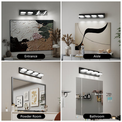 25" 4-Light Matte Black LED Vanity Light - view 3