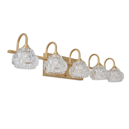 29" 5-Light Gold Crystal Vanity Wall Light - view 8