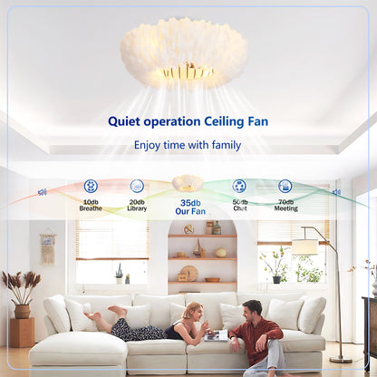 20" White Feather Caged Ceiling Fan with Remote - view 14