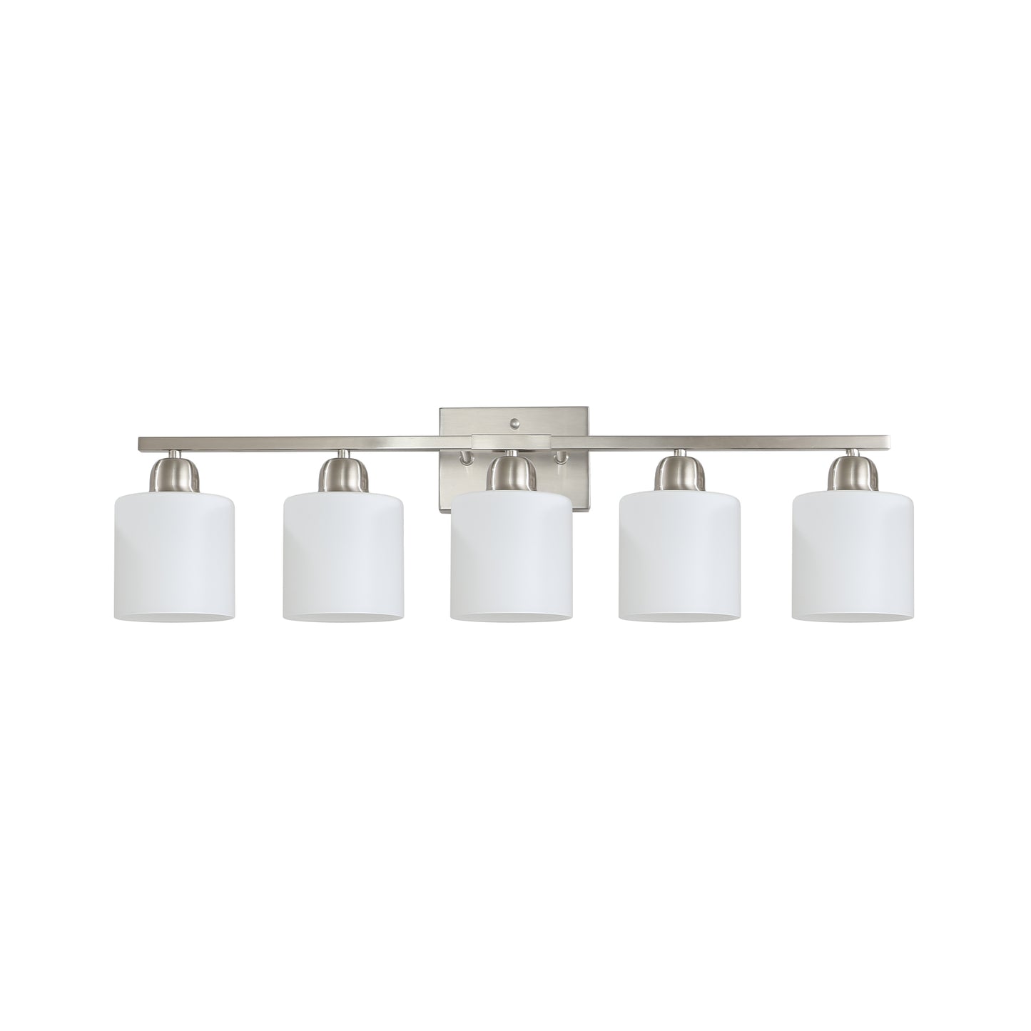 5-Light Brushed Nickel Vanity Wall Light with Frosted Glass - view 8