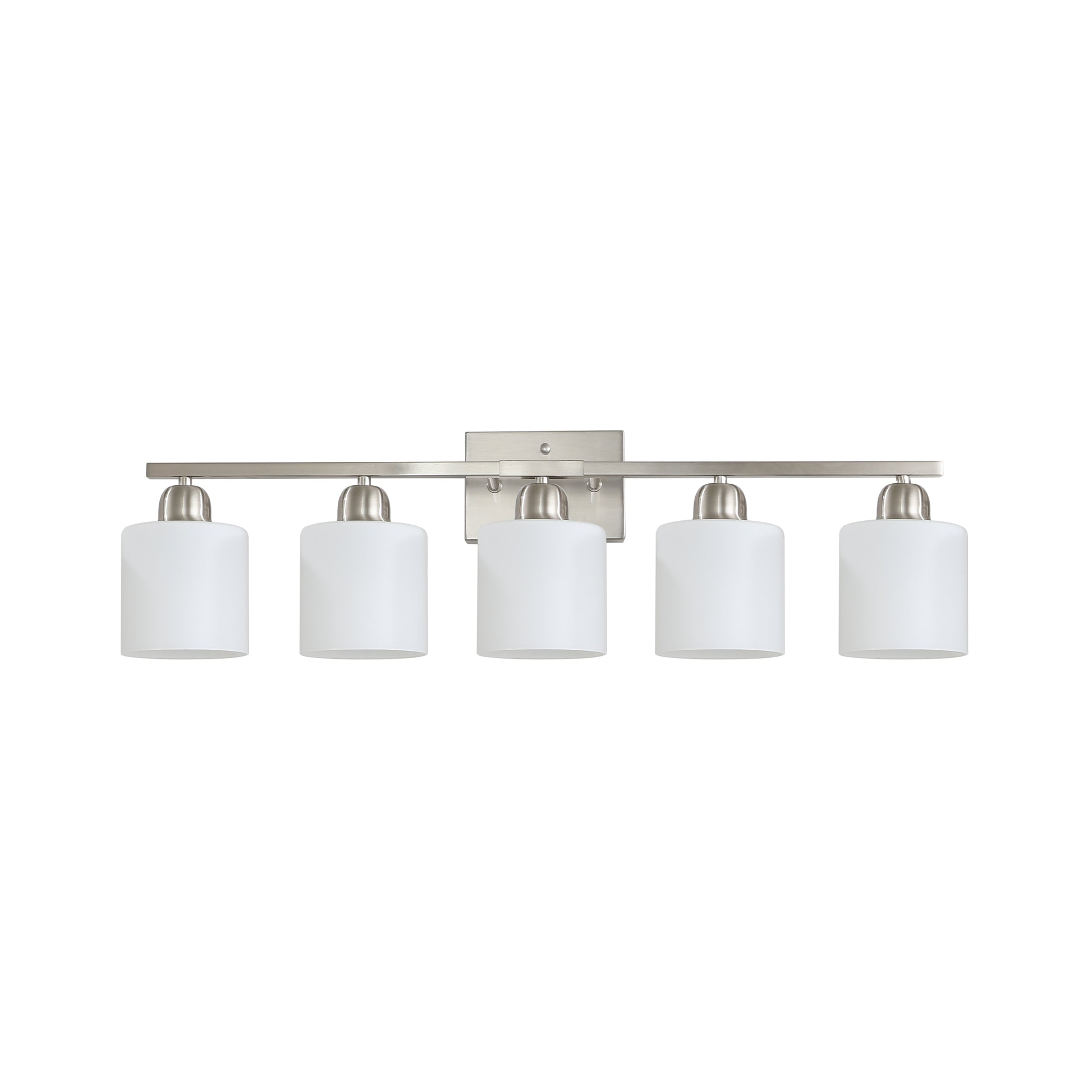 5-Light Brushed Nickel Vanity Wall Light with Frosted Glass - view 8