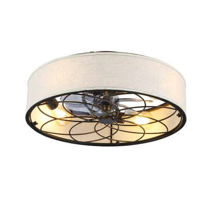 20" Farmhouse Fabric Bladeless Ceiling Fan with Remote