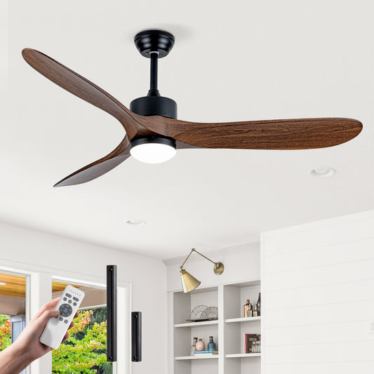 60" Matte Black Ceiling Fan with LED Light - view 2