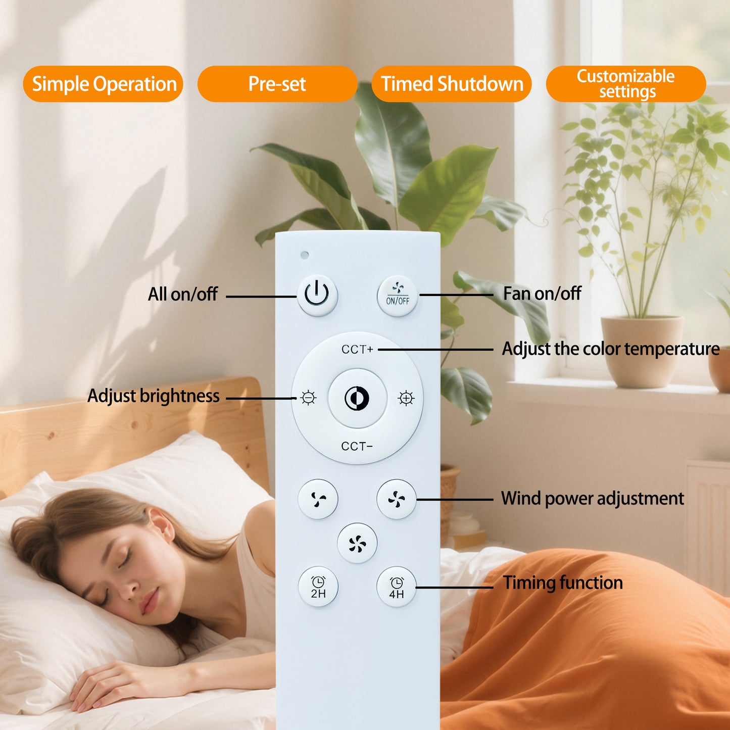 White Retractable Blade Ceiling Fan with Remote - view 4