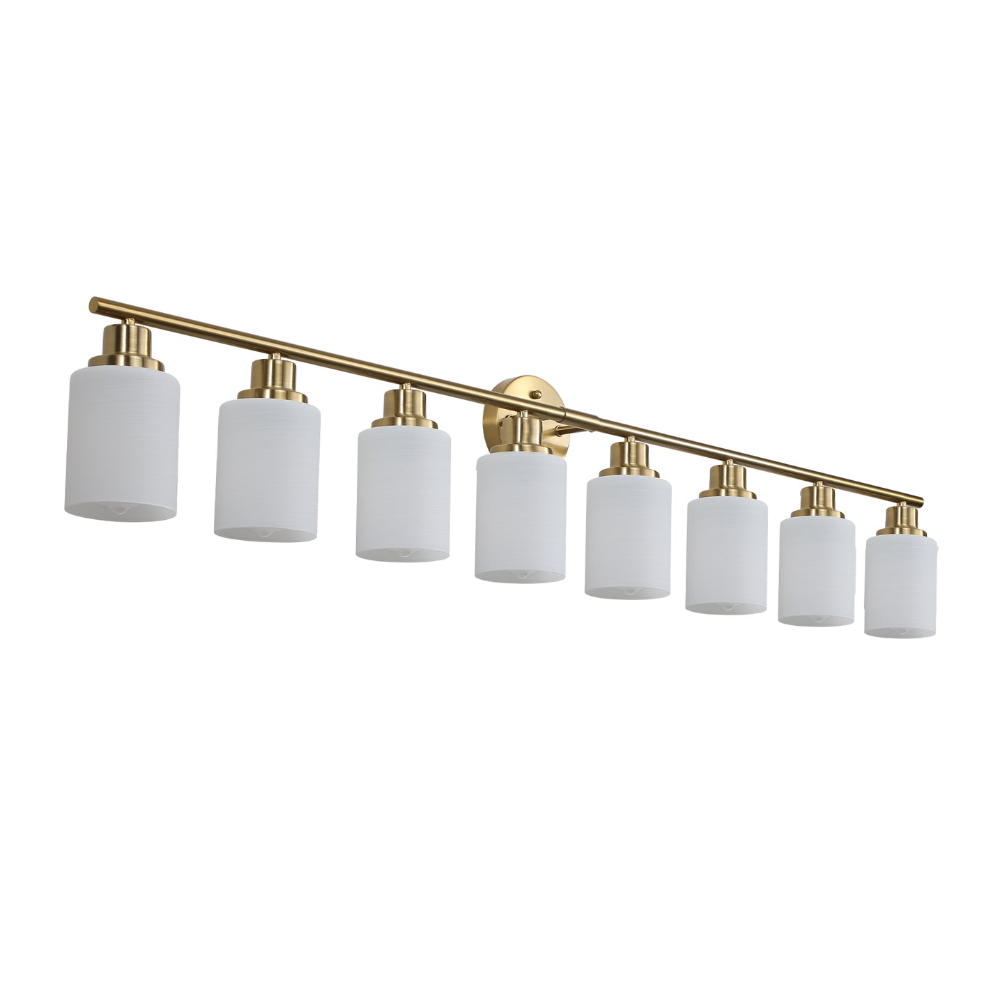 52" 8-Light Gold Vanity Light with Frosted Glass - view 10