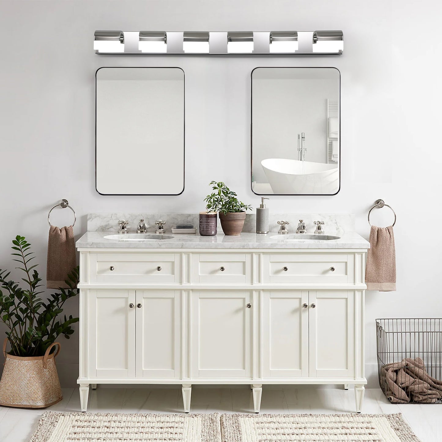 6-Light Chrome LED Bathroom Vanity Light - view 5