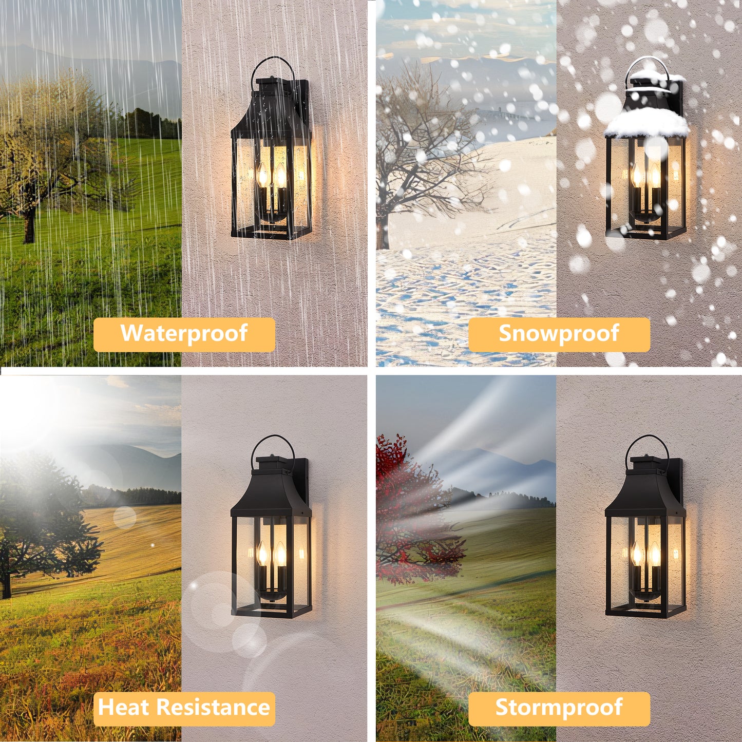 20" 2-Light Black Dusk to Dawn Outdoor Wall Light - view 4