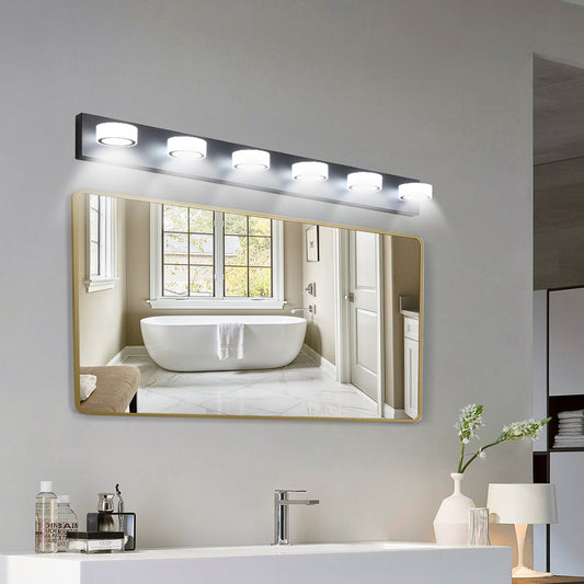 45" 6-Light Black LED Vanity Wall Light - view 2