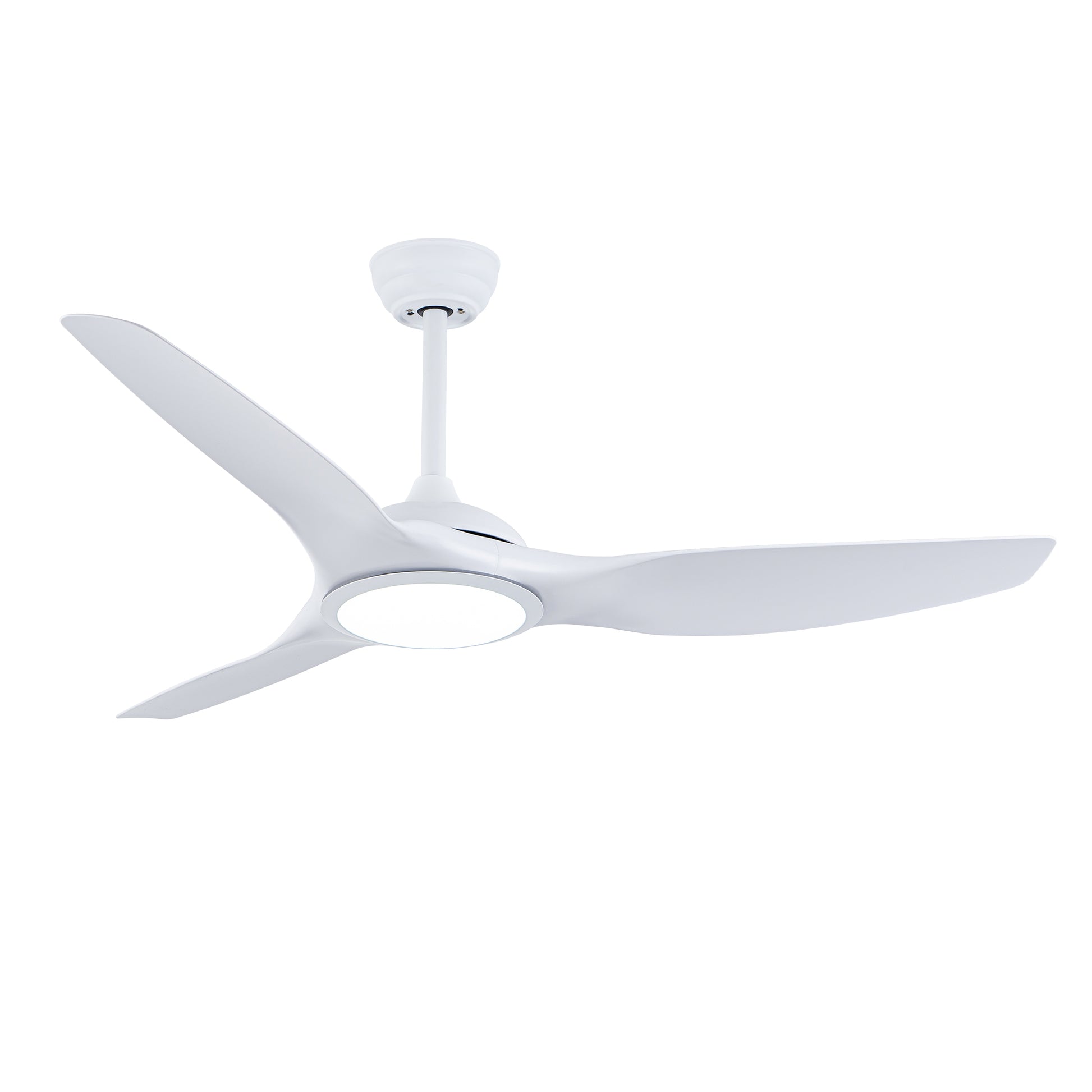 52" Matte White Ceiling Fan with LED Light & Remote