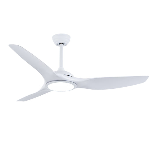 52" Matte White Ceiling Fan with LED Light & Remote