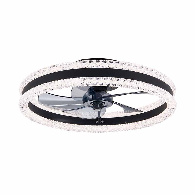 20" Black Double Ring Ceiling Fan with Dimmable LED - view 9