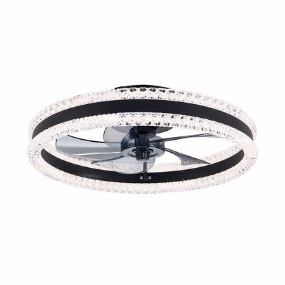 20" Black Double Ring Ceiling Fan with Dimmable LED - view 9