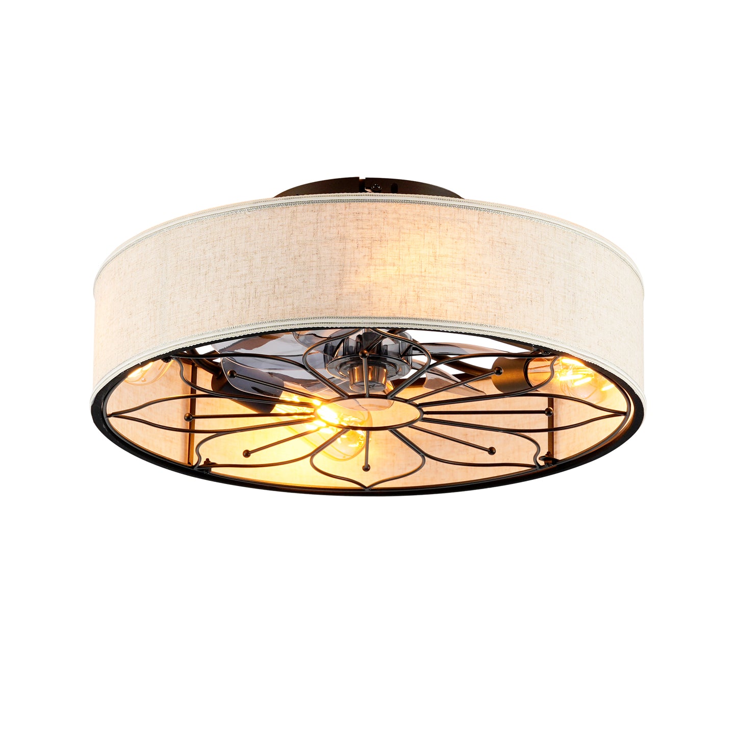 20" Lotus Fabric Bladeless Ceiling Fan with Remote