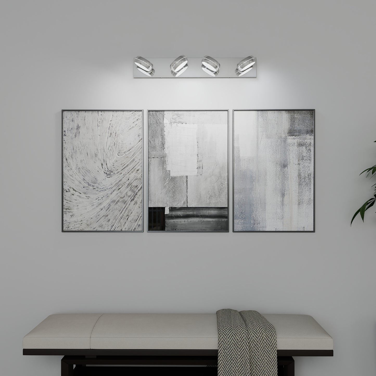28" 4-Light Modern Chrome LED Vanity Light - view 2