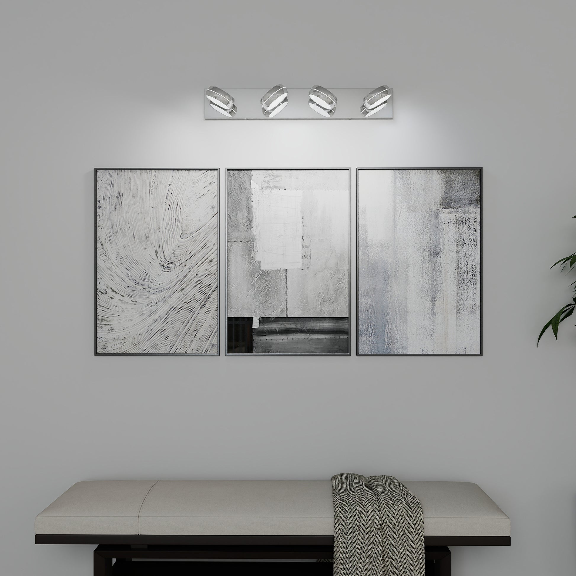 28" 4-Light Modern Chrome LED Vanity Light - view 2