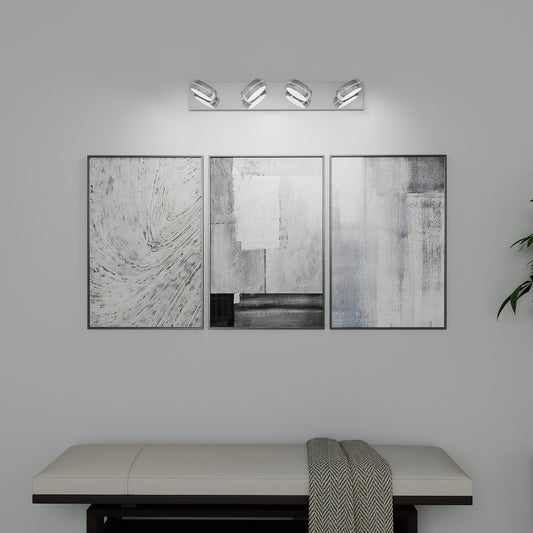 28" 4-Light Modern Chrome LED Vanity Light - view 2