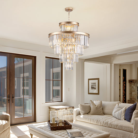23.6" Gold Luxury Crystal Pendant Chandelier