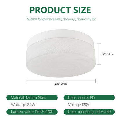 12" White Round LED Flush Mount Ceiling Light - view 9