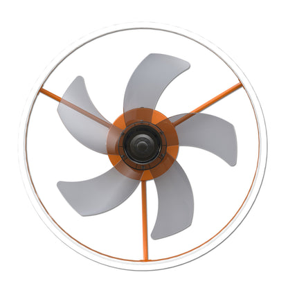 White & Orange Low Profile Ceiling Fan with Dimmable LED - view 10