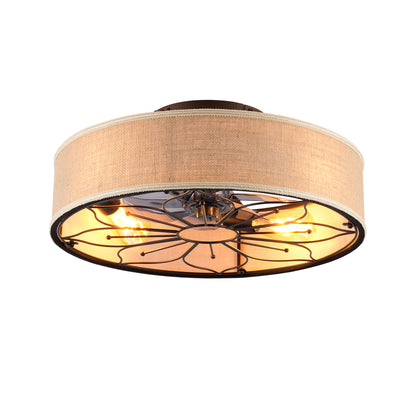 20" Lotus Fabric Farmhouse Bladeless Ceiling Fan with Remote - view 25