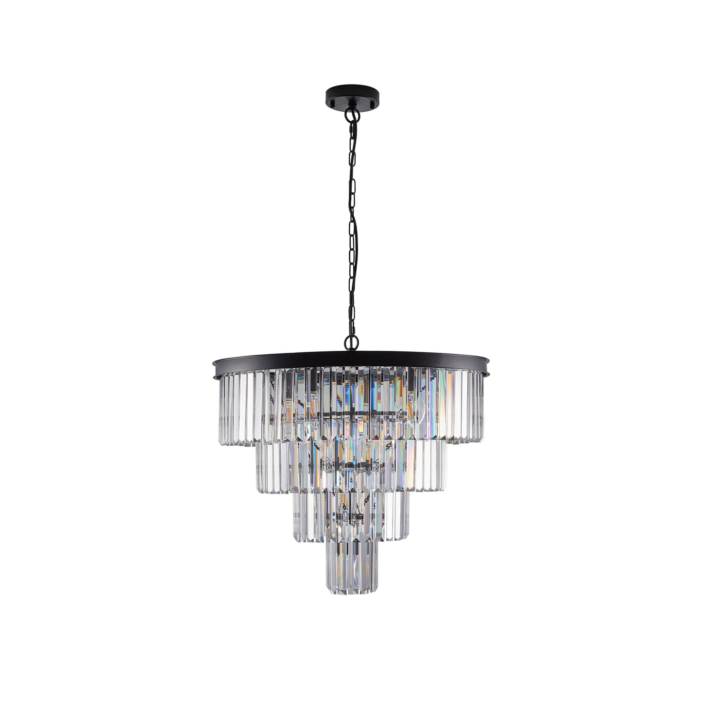 24" 4-Tier Black Crystal Chandelier - view 10