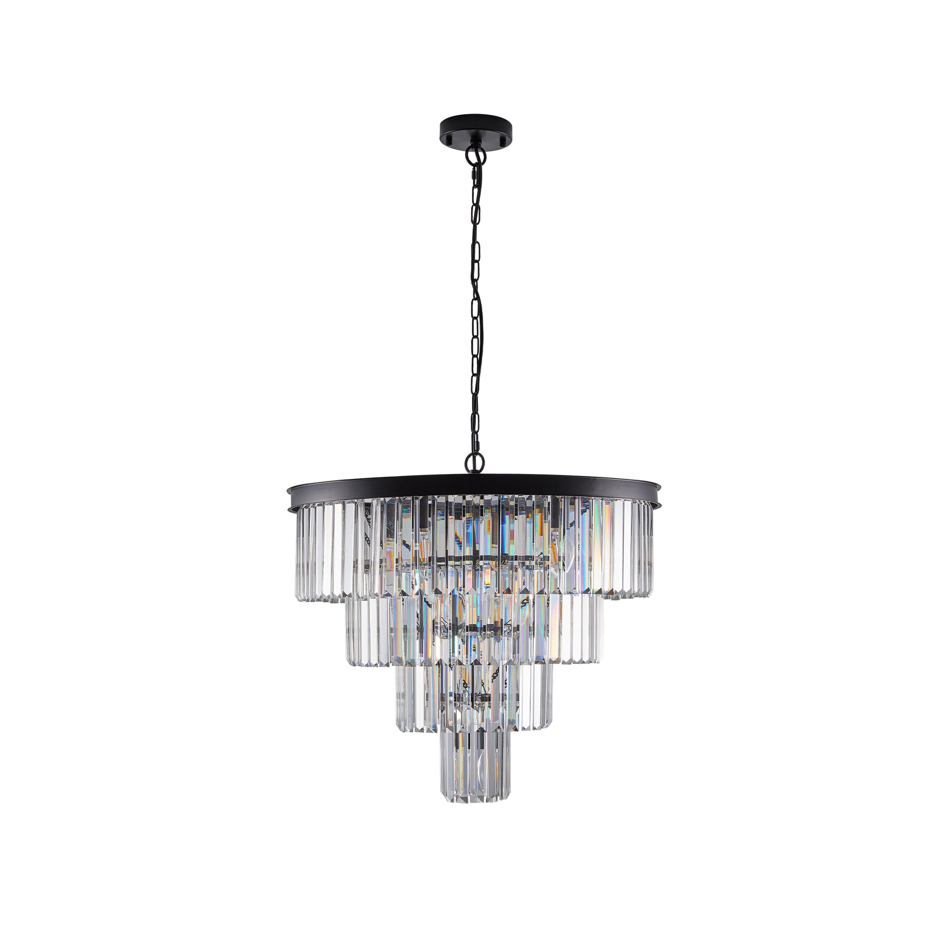 24" 4-Tier Black Crystal Chandelier - view 10