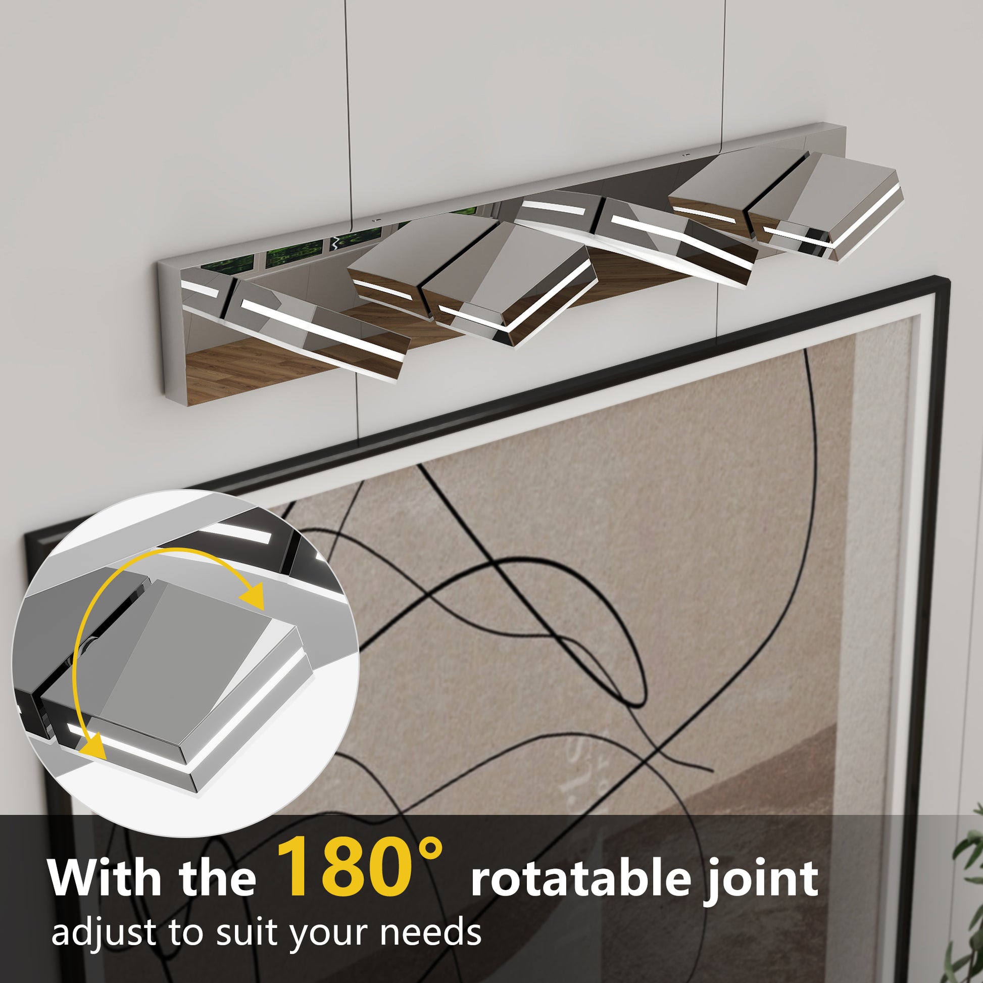 4-Light Modern Chrome LED Vanity Wall Light - view 7
