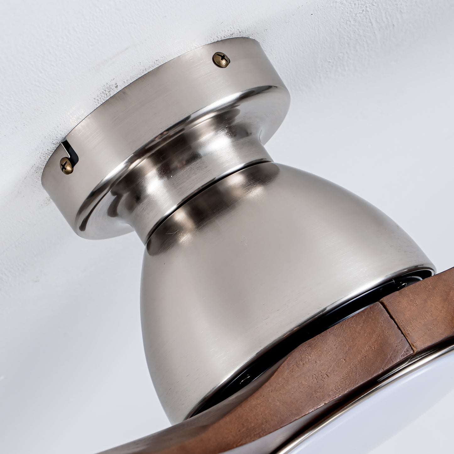 52" Walnut Solid Wood Flush Mount Ceiling Fan - view 13