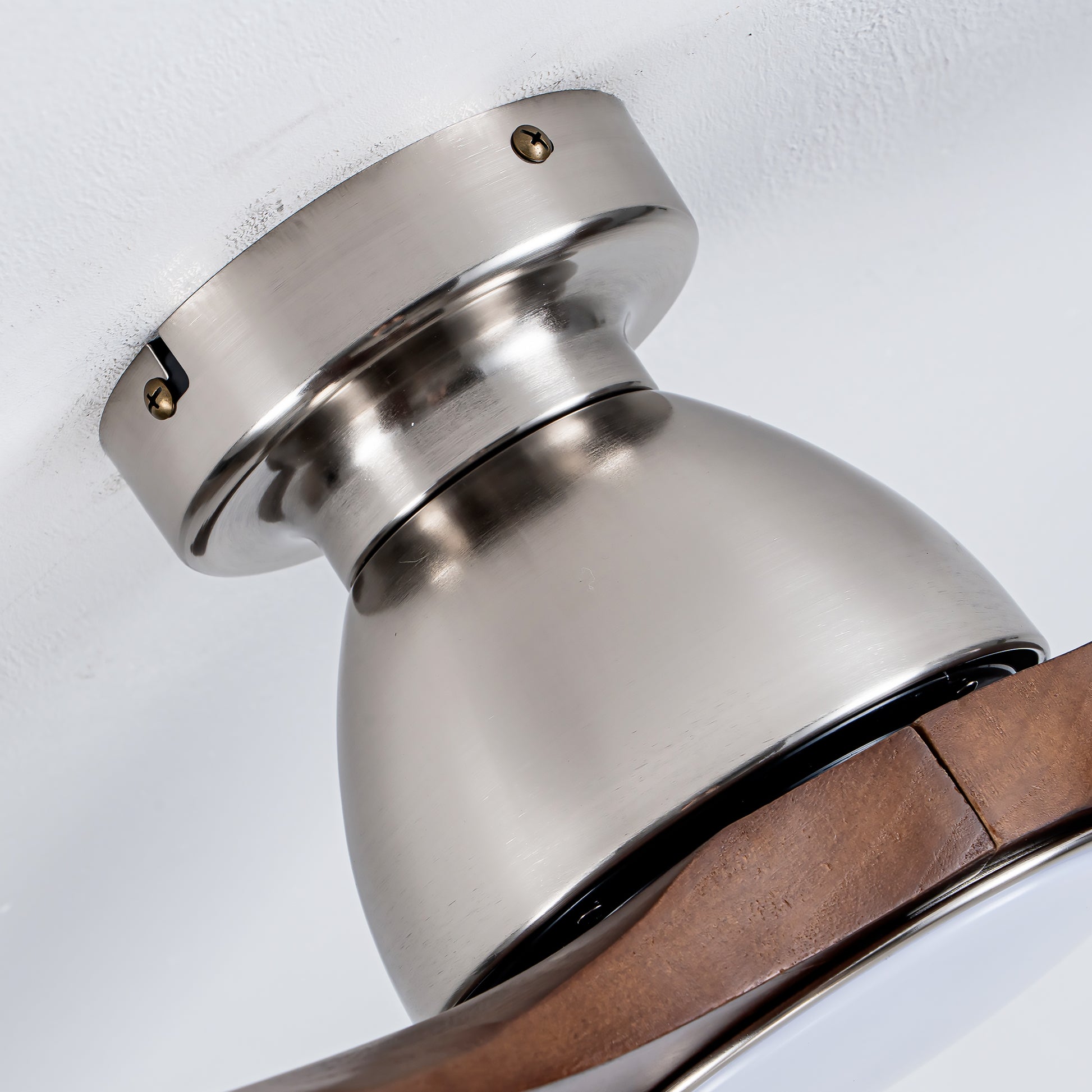 52" Walnut Solid Wood Flush Mount Ceiling Fan - view 13