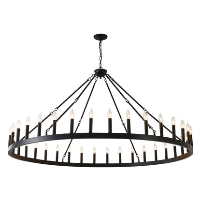 63.8" 36-Light Wagon Wheel Farmhouse Chandelier - view 18