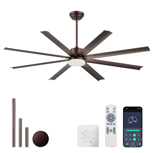 72" Industrial Coffee Ceiling Fan with Remote