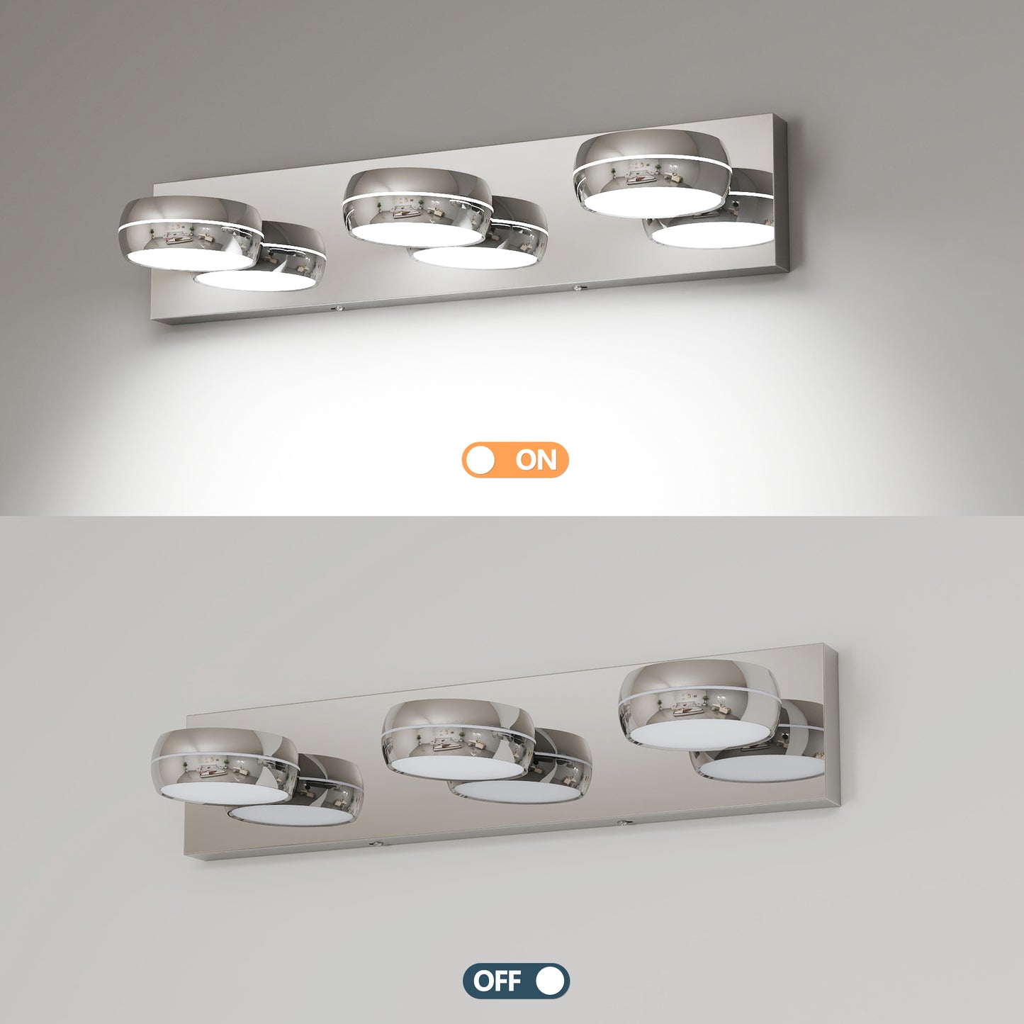 20" 3-Light Chrome LED Vanity Light - view 6