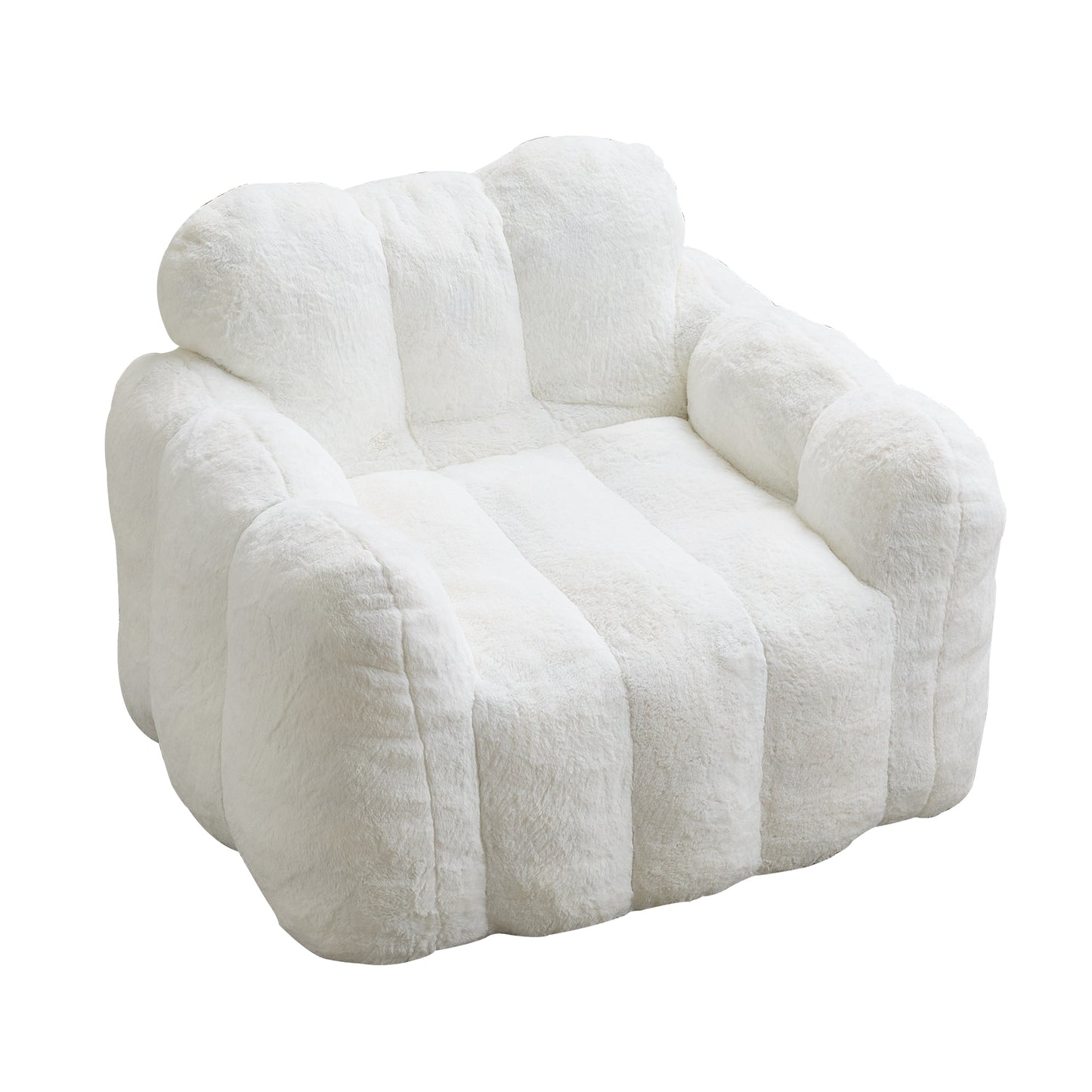 Lotus Faux Fur Bean Bag Sofa – White