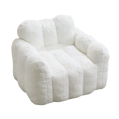 Lotus Faux Fur Bean Bag Sofa – White