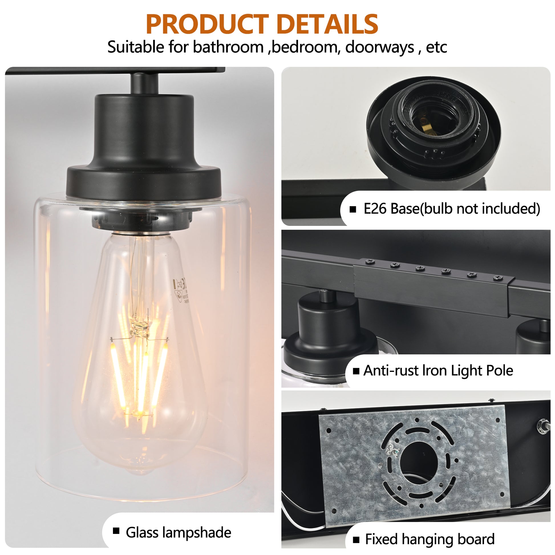 65" 10-Light Matte Black Vanity Light - view 5