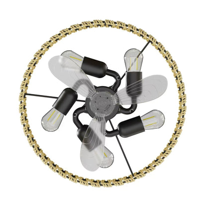 White Low Profile Flush Mount Ceiling Fan with Remote - view 13