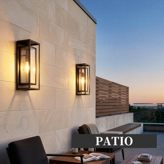 18" Black Outdoor Wall Lantern with Clear Glass, Set of 2 - view 2