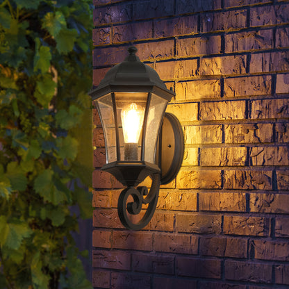 Vintage Black Outdoor Wall Lantern, Set of 2 - view 2