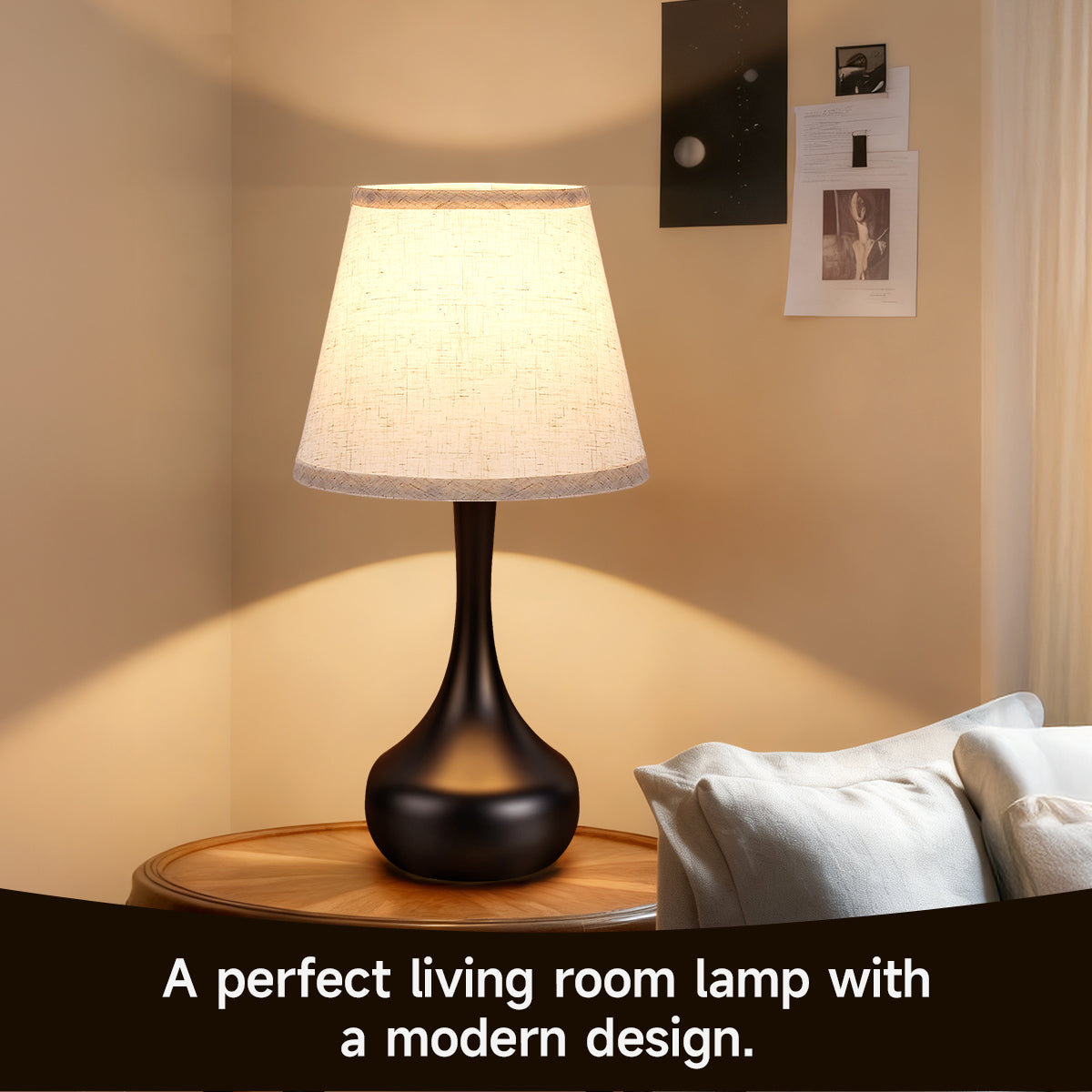 Black Dimmable Bedside Table Lamp, Set of 2 - view 7