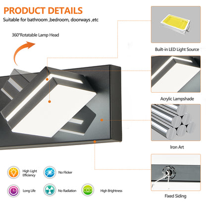 7-Light Black Minimalist LED Vanity Light - view 5
