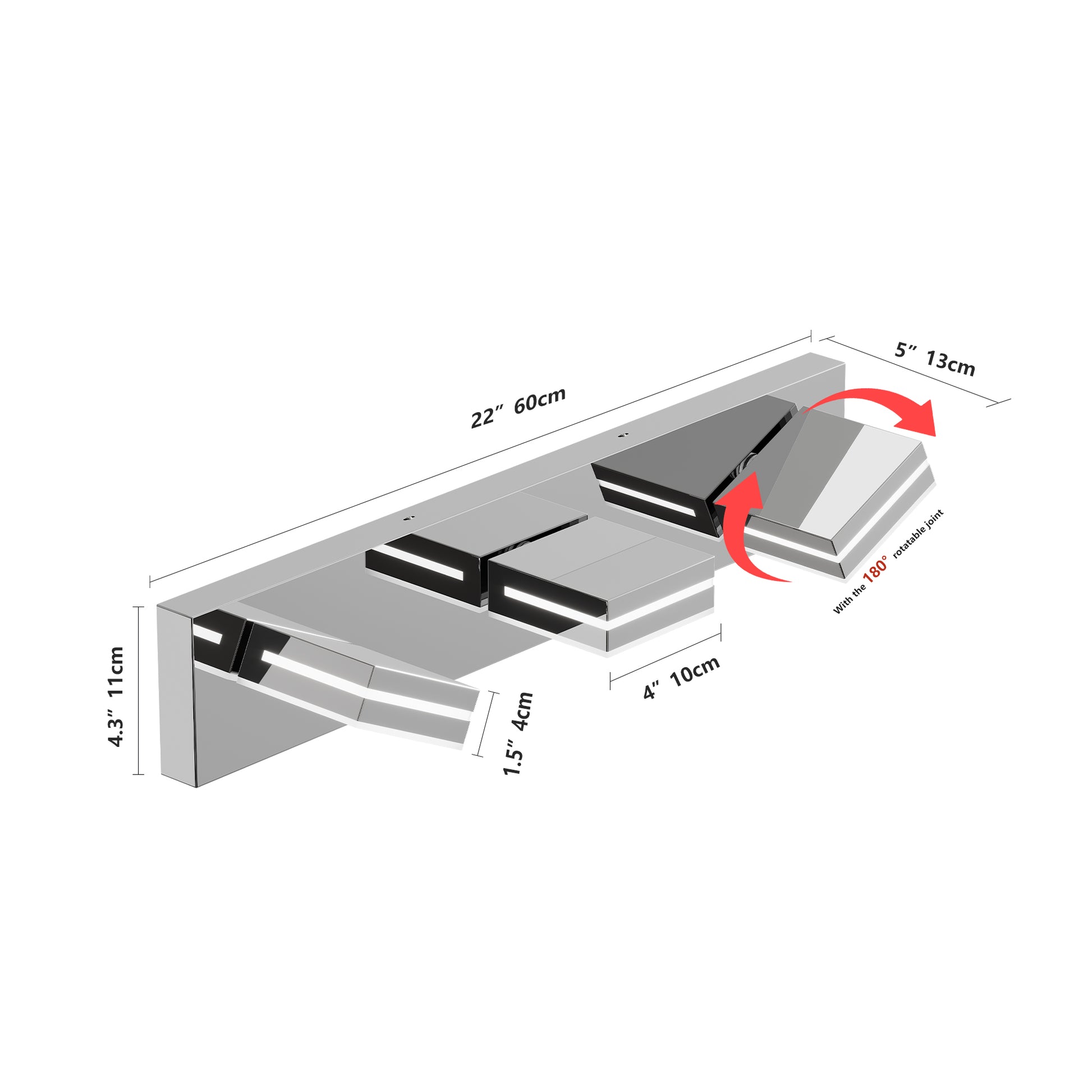 3-Light Chrome Minimalist LED Vanity Light - view 7
