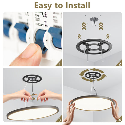 16" Black Dimmable LED Flush Mount Ceiling Light, 4-Pack - view 8