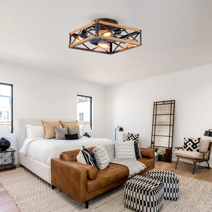 22.6" Bronze Flush Mount Ceiling Fan with Remote - view 5