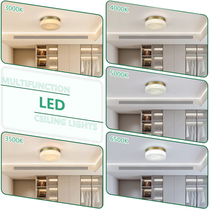 12" Gold Round LED Flush Mount Ceiling Light - view 4