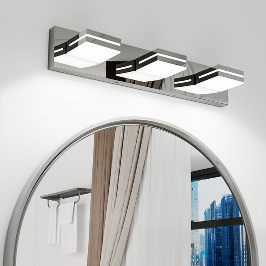 3-Light Chrome Minimalist LED Vanity Light