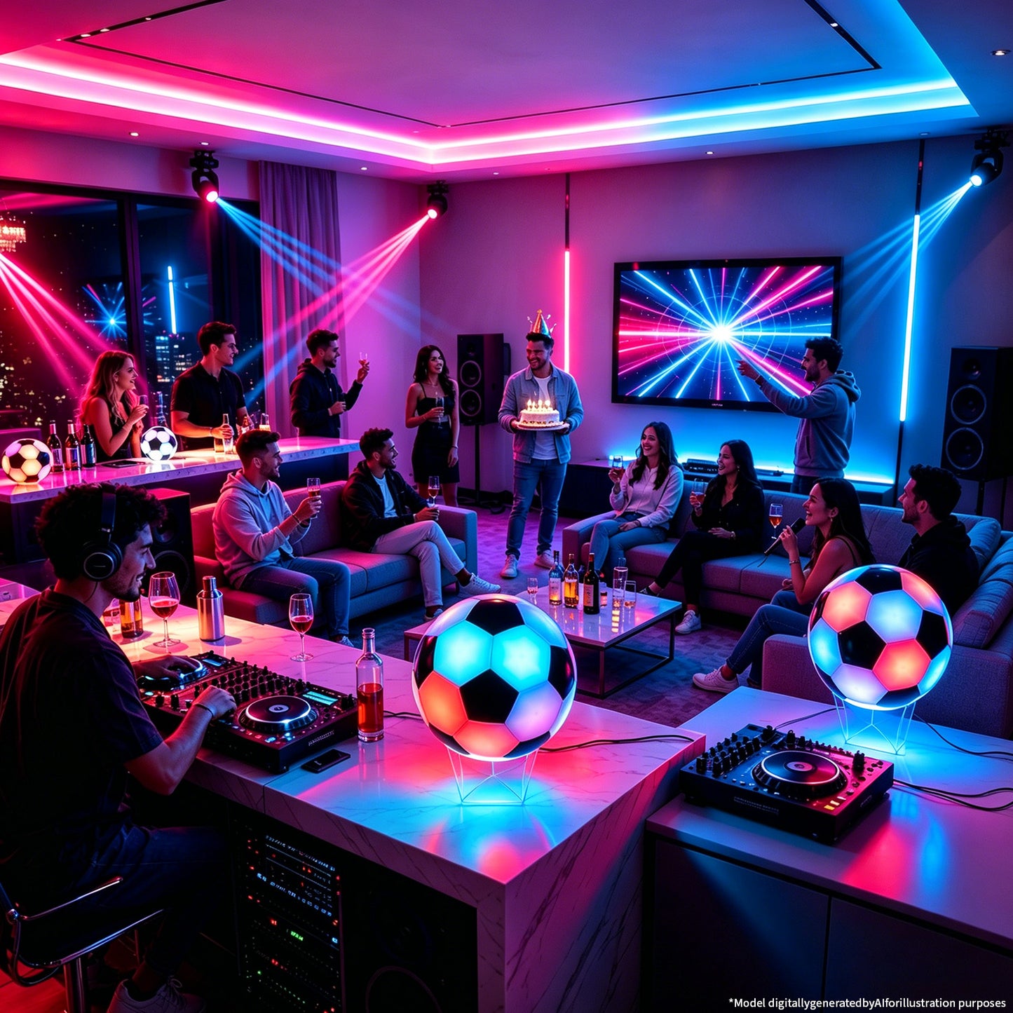 RGB Soccer Ball Night Light with Remote - view 4
