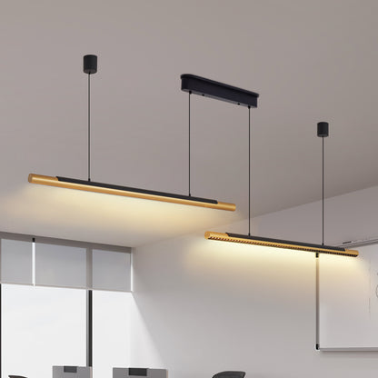 75" Black & Gold Dual Tube LED Pendant Light - view 5