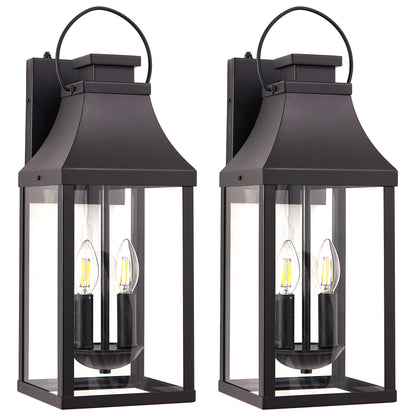 20" Black Dusk to Dawn Outdoor Wall Light, Set of 2 - view 7