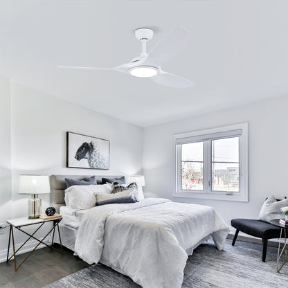 52" Matte White Ceiling Fan with LED Light & Remote - view 5