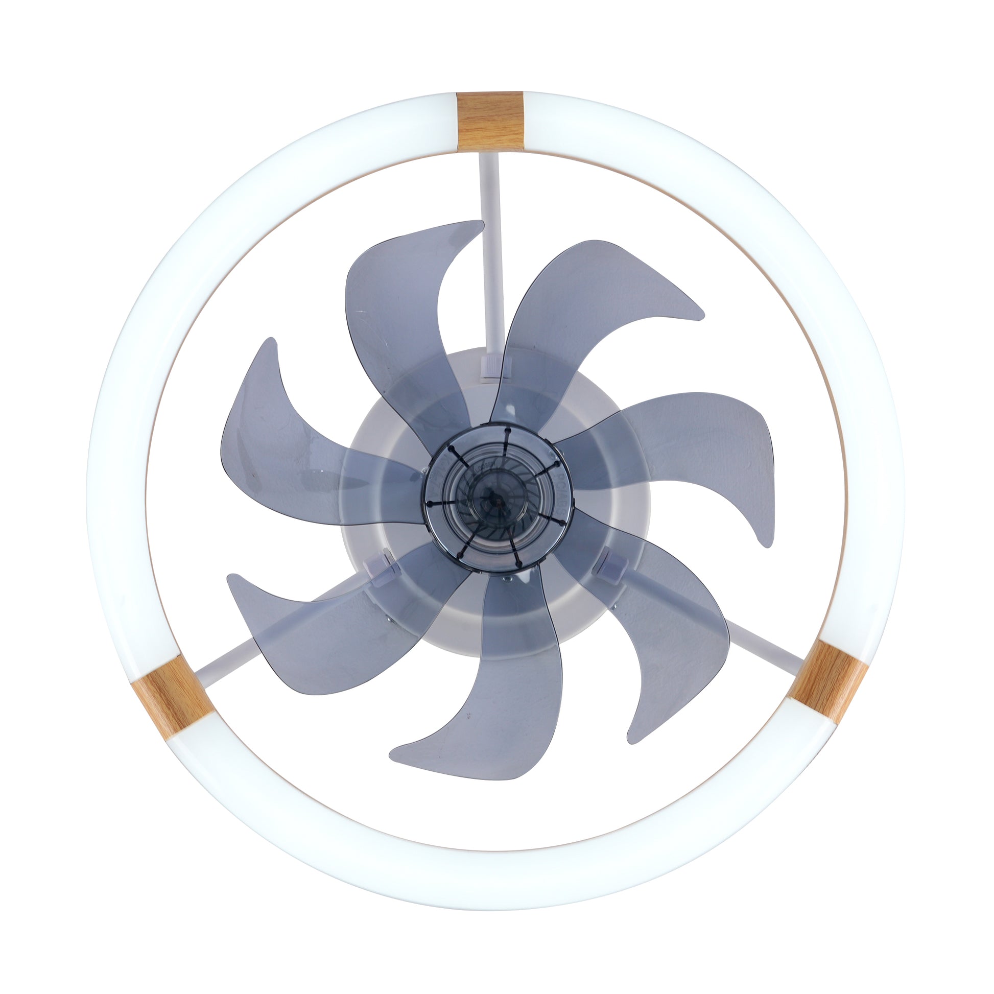 20" Matte White & Wood Ceiling Fan with Dimmable LED - view 22